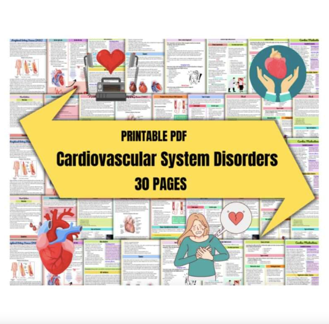 Cardiovascular System | Anatomy Notes | Cardiac Nurse Notes | Nursing Study Notes | 30 Pages Of Bundle