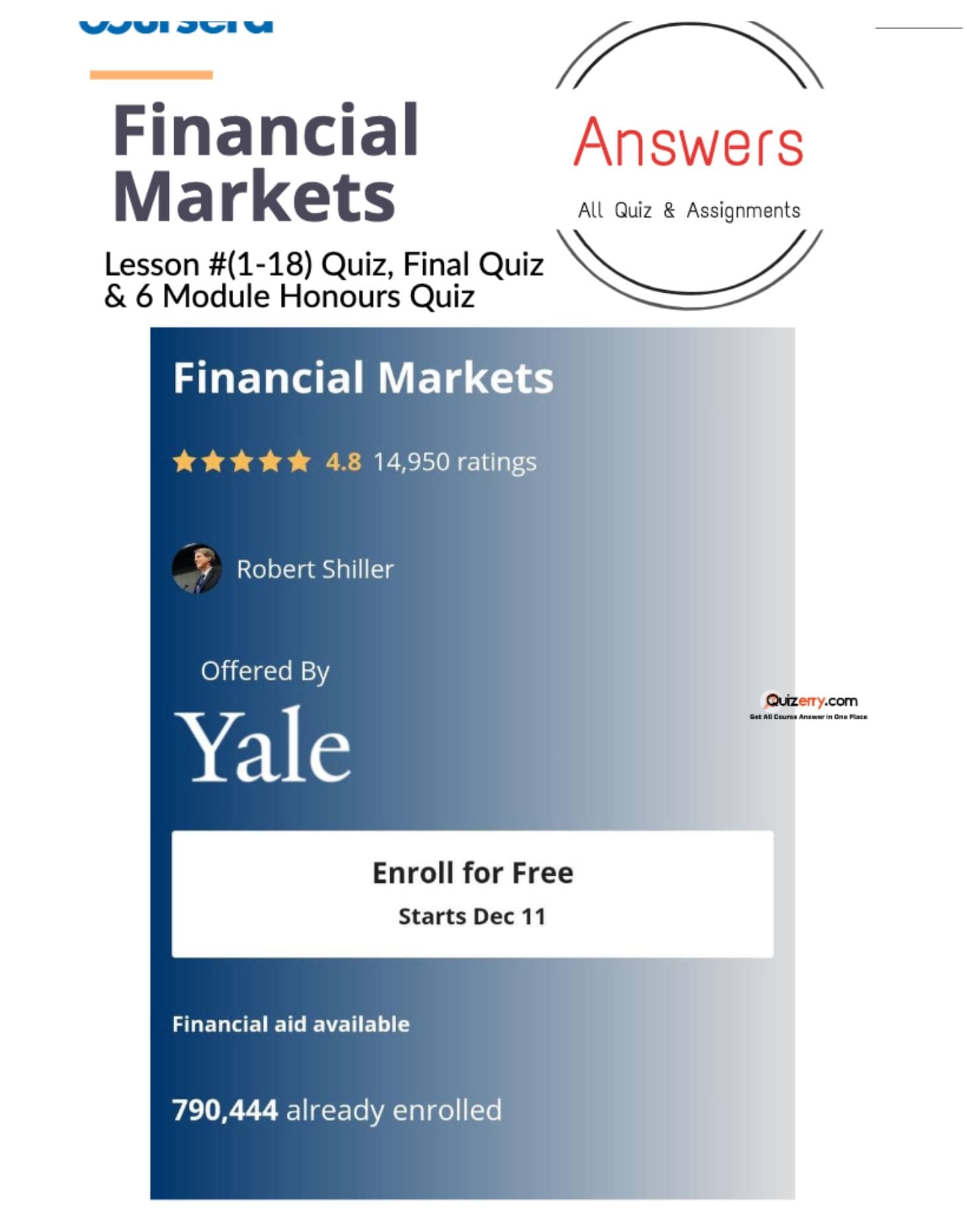 Financial Markets - All Quiz & Assignments Answer ( With Explanations)