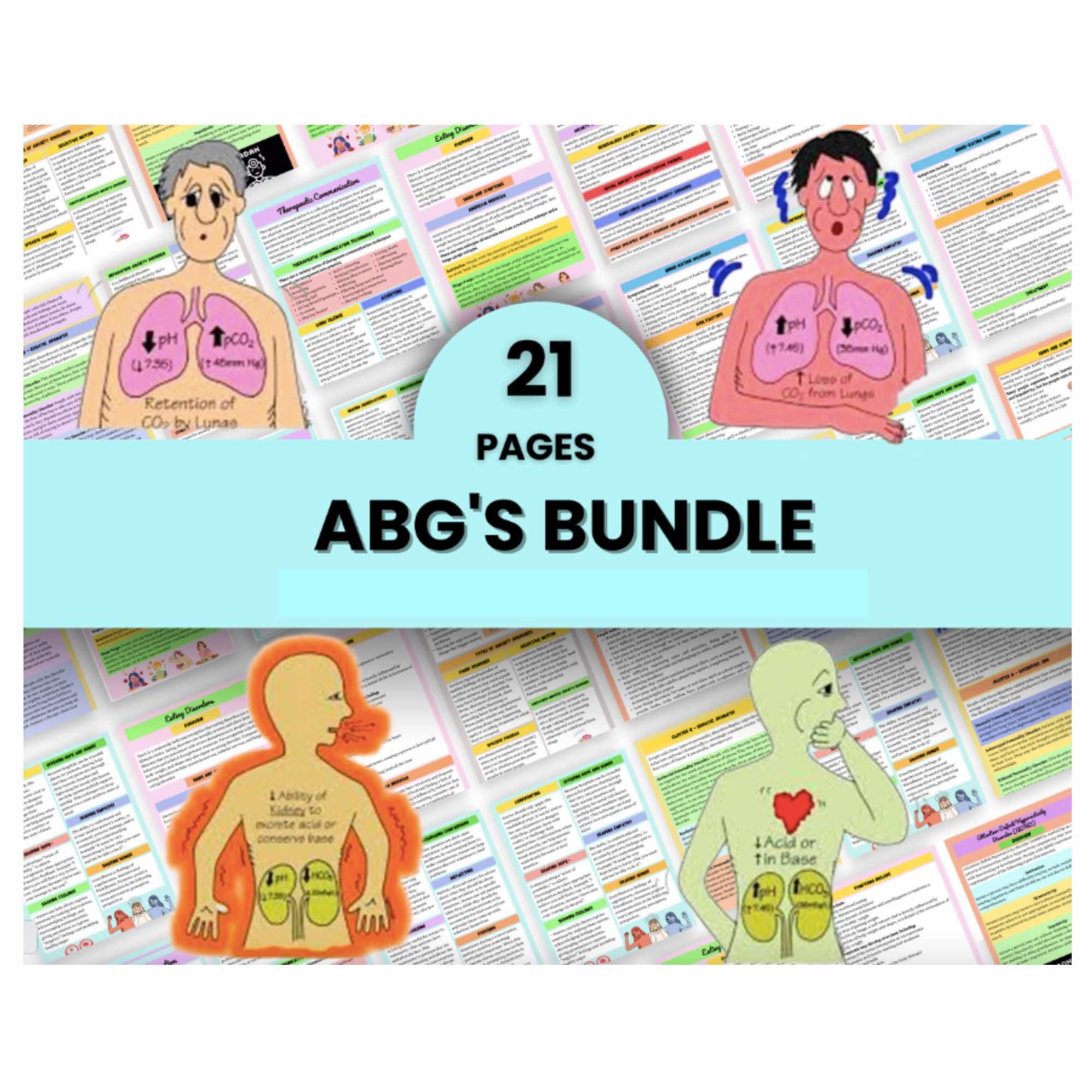 ABGs Bundle 21 Pages - Pharmacology Study Guide