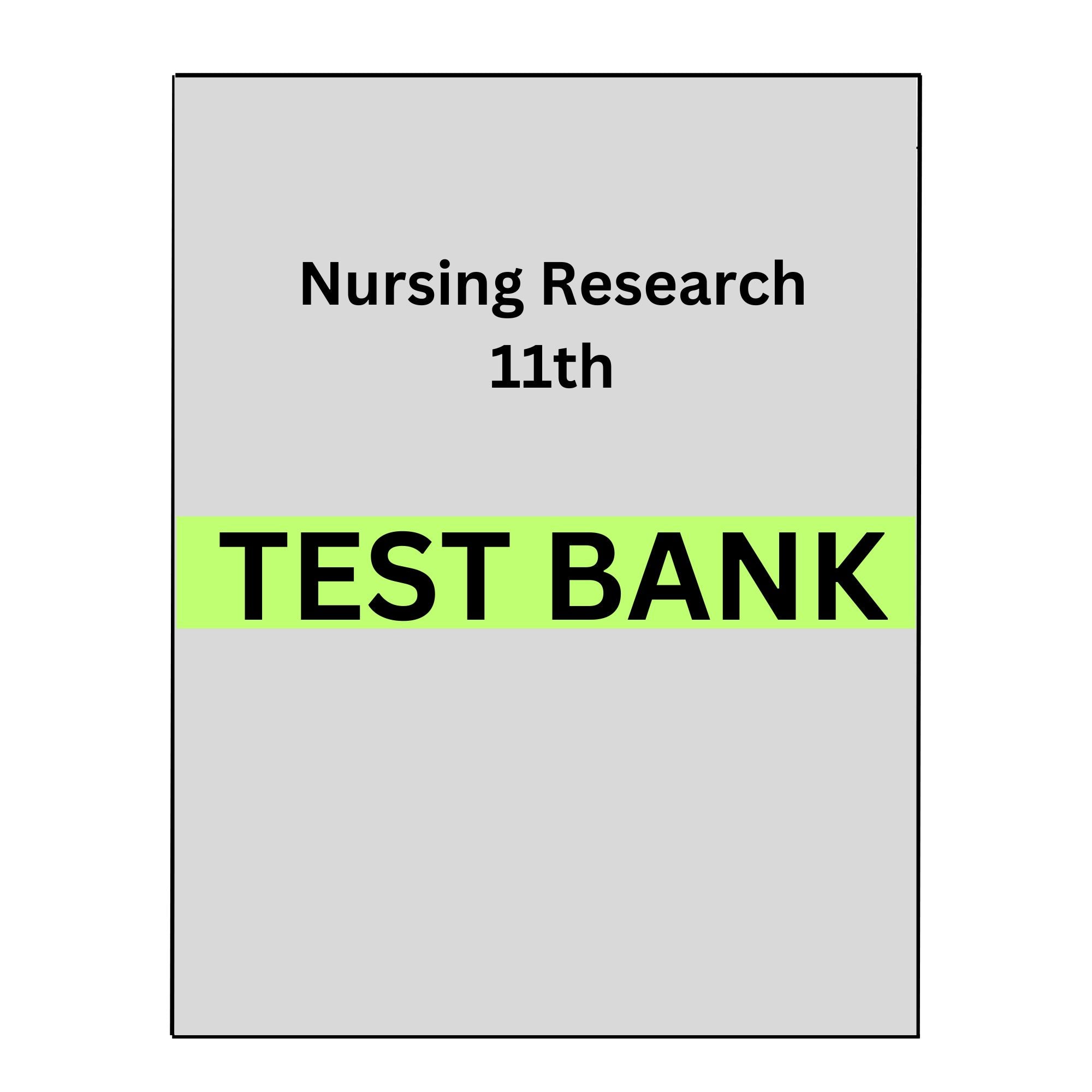 Test Bank Nursing Research 11